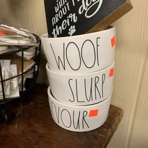 Woof 6 inch Rae Dunn dog bowl